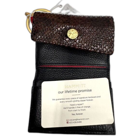 Hammitt Painted Rattle Key Wallet NWT, Brushed Gold Hardware New In Box - Picture 8 of 14